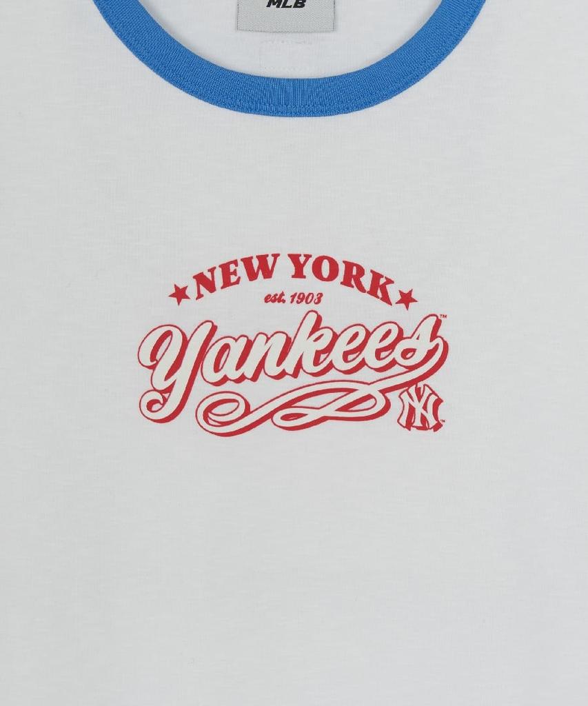 Женская облегающая футболка сlettering в стиле varsity, фактурная, с контрастной отделкой горловины и рукавов, Ny (белый)