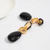 Long Drop Resin Drop Earrings Tiered Hammered Metal Earrings Marbled Resin Earrings  For Women