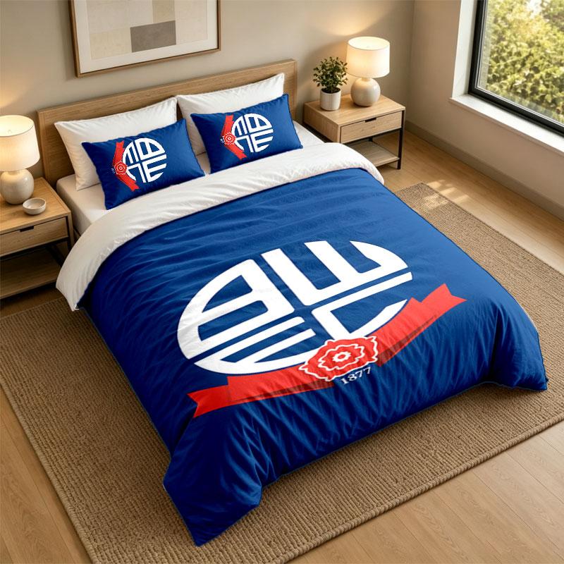 3Pcs Bedding SetBolton Wanderers Soft Bed Sheet and Two Pillowcases Home Bedroom Decor