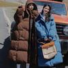 Women's 3XL Thickened Down Cotton Coat Winter Fashion Season Loose Long Knee-length Cotton Coat Jacket Hooded Bread Coat Windbreaker