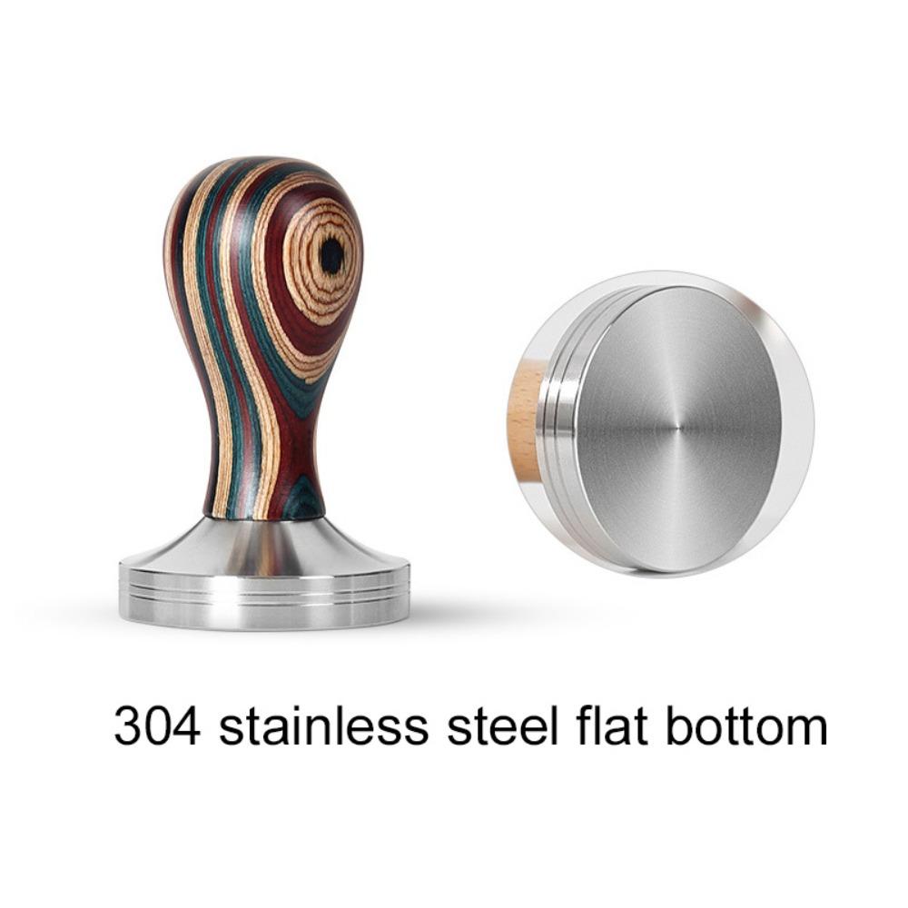 Detachable Colorful Wooden Handle Coffee Tamper Thread/Flat Bottom Coffee Distributor Cafe