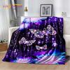 D Cartoon Dream Butterfly Flower Soft Plush BlanketFlannel Blanket Throw Blanket for Living Room Bedroom Bed Sofa Picnic Cover