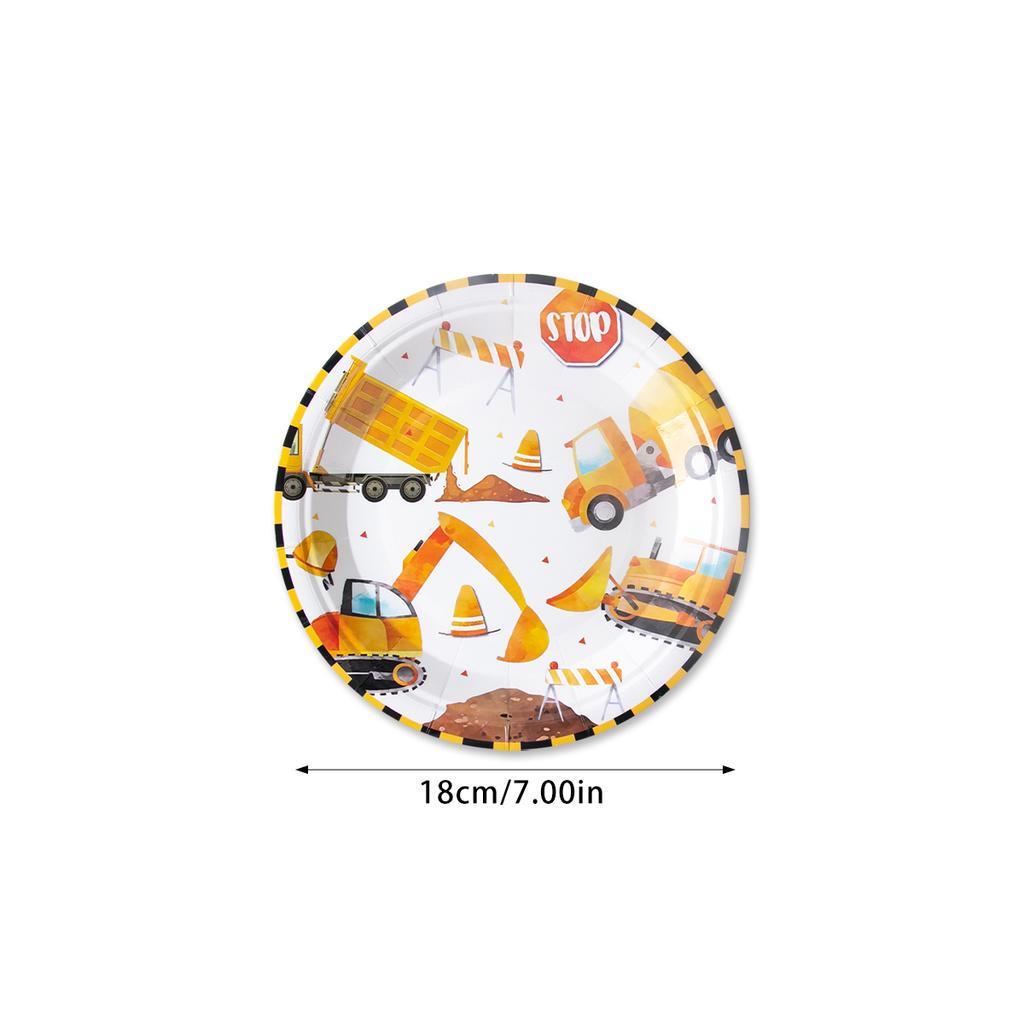 Строительная тематика Транспортная вечеринка Одноразовая посуда День рождения Украшения Дети Мальчики Инженерная машина Тарелка Чашка