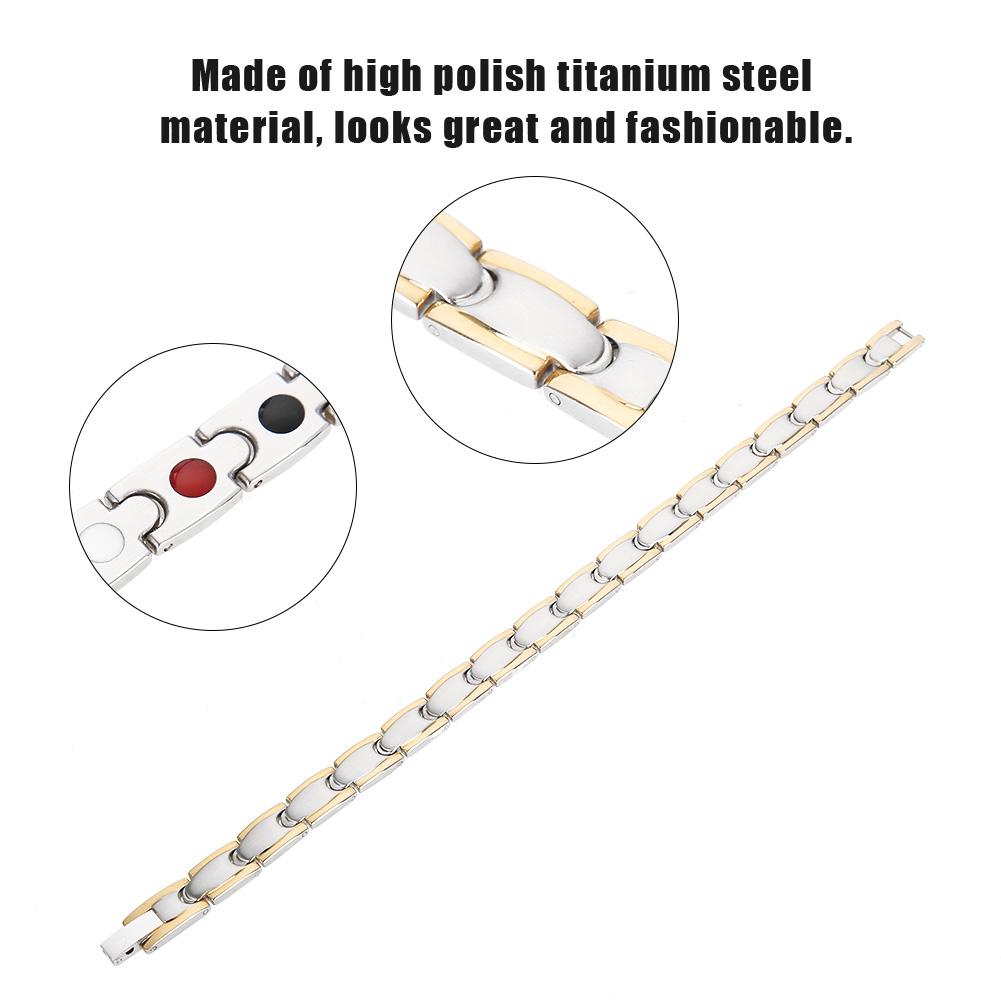 Titanium Steel Magnetic Therapy Bracelet Health Care Gift Adjustable Gold Silver Male Bracelet