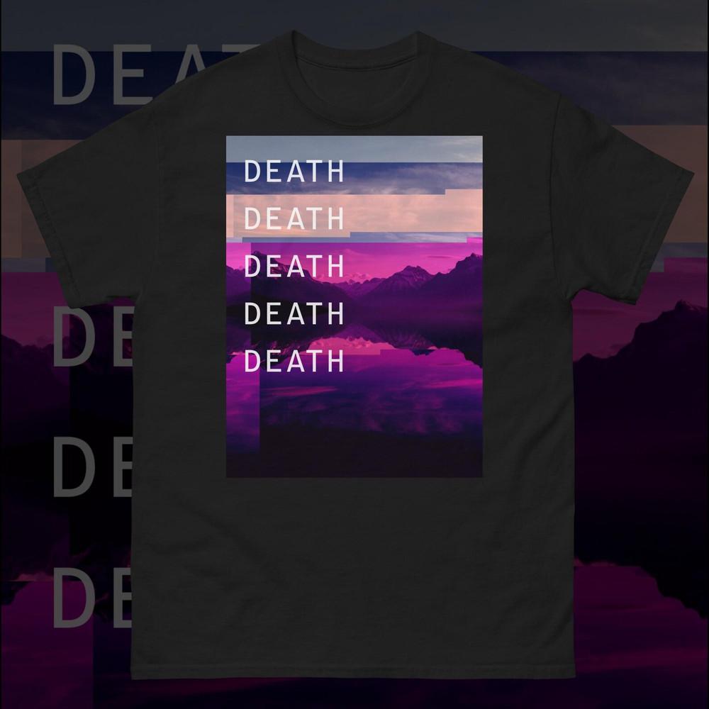 Смерть Смерть Смерть Vaporwave Киберпанк Глитч Мягкий Гранж Пастельный Унисекс Футболка Унисекс Футболка