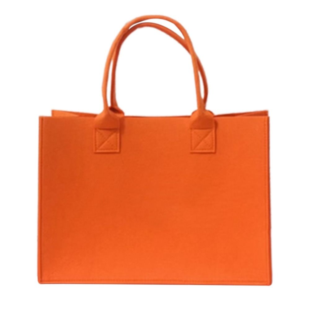 Casual Felt Shoulder Bag Large Capacity Solid Color Tote Bag Shopping Bag Woman Girls
