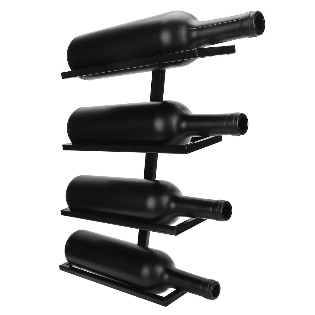 Wall Mounted Red Wine Bottle Holder Rack Storage Shelf for Household Kitchen Bar Decor4 Bottle