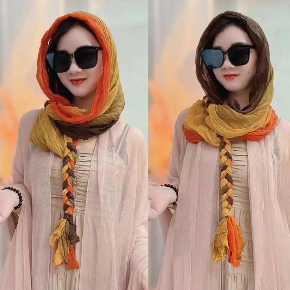 Handwoven Sunscreen Scarf Long Headscarf Shawl Fashion Accessory Beach Shawl Spring Summer