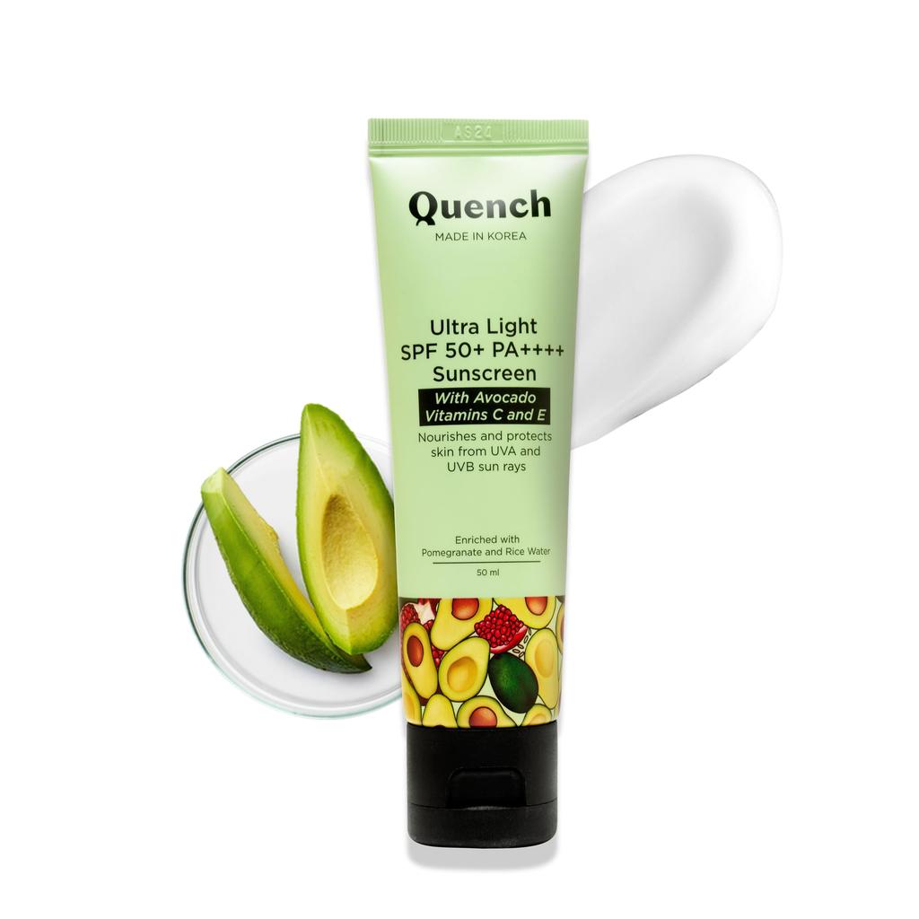 QUENCH BOTANICS Bravocado SPF 50+ PA++++ Корейский солнцезащитный крем с витамином E и авокадо для сияющей кожи, легкий и нелипкий, защита от UVA и UVB