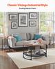 3 Pieces Round Coffee Table Sets, 80 cm Industrial Living Room Table with 2 End Side Tables, Easy Assembly Coffee and End Tables Sets with Metal Legs,