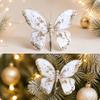Sparkling Artificial Butterfly Clip Flocking Butterfly Decor  Holiday Tree Decor