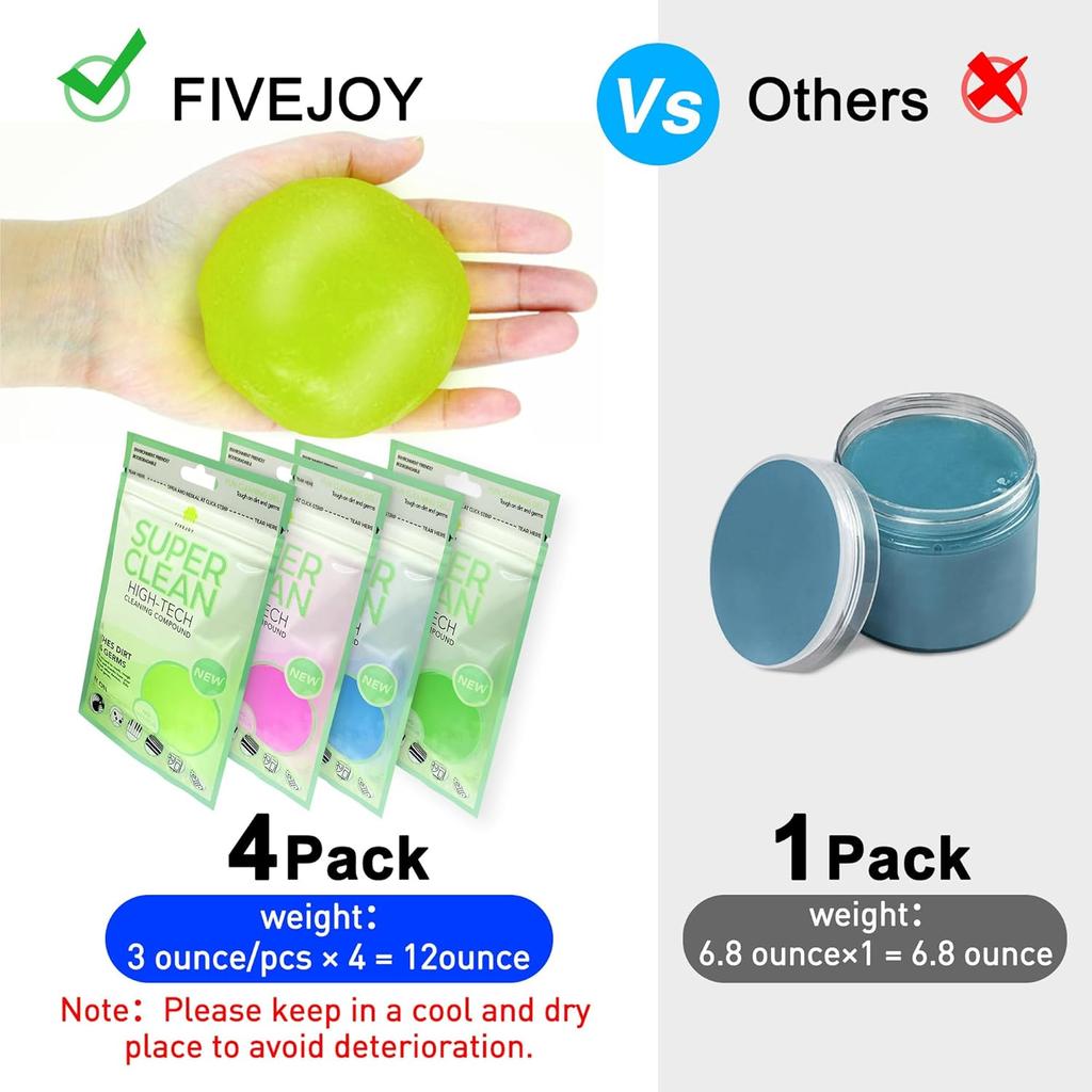 Car Cleaning Gels 4-Pack, Car Cleaning Putty Universal Auto Detailing Tools Car Interior Cleaner, Dust Cleaning Slime, Car Accessories Gift For Men &