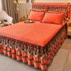 Зимняя детская флисовая юбка-кровать, толстое стеганое покрывало из молочного волокна, кружевной наматрасник, коралловое бархатное постельное белье