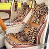 Leopard Print Winter Car Seat Cushion, Thick Warm Rabbit Fur, Soft & Comfortable Interior Cushion