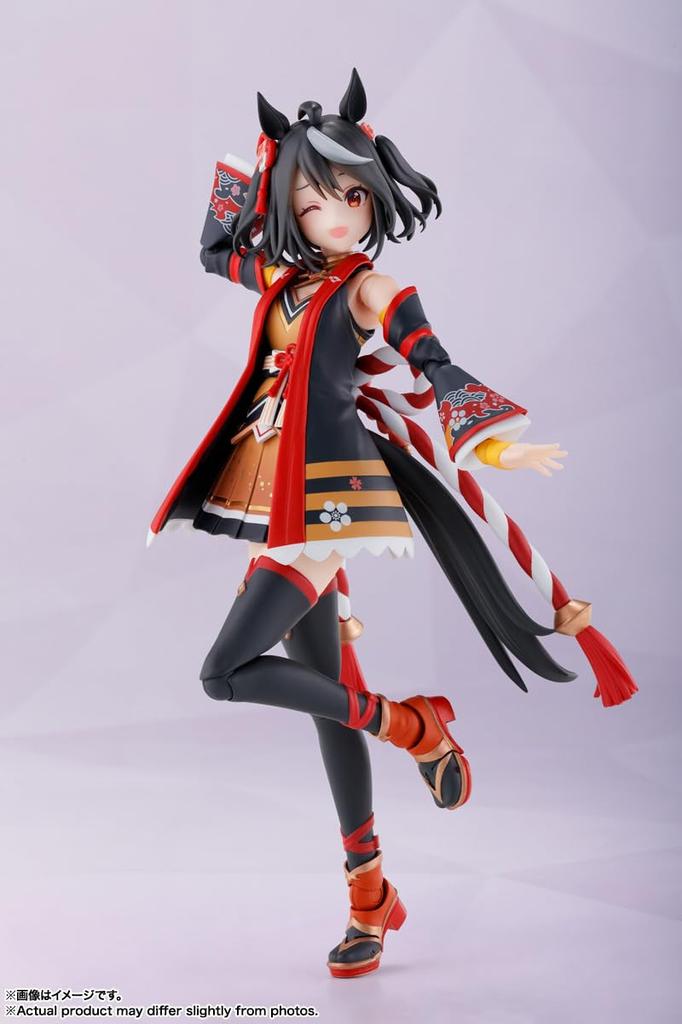 TAMASHII NATIONS Uma Musume Pretty Derby Kitasan Black 140мм Раскрашенная Подвижная Фигурка S.H.Figuarts Прибл.. ПВХ и АБС