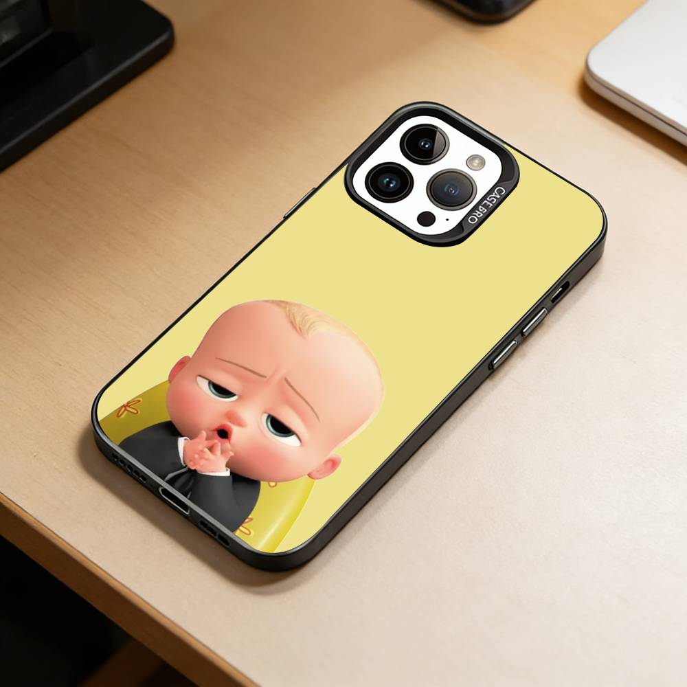 B-Босс-молокосос 3 Чехол для телефона для iPhone 17,16,15,14,13,12,11 Plus,Pro Max,XS,Цветной Посеребренный Внутренний Чехол