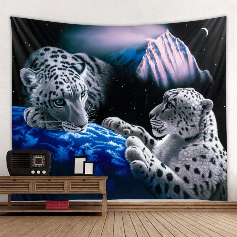 Фэнтезийный гобелен с животными, лесной тигр, украшение для дома, настенный подвесной богемный гобелен для гостиной, спальни, эстетика, украшение комнаты