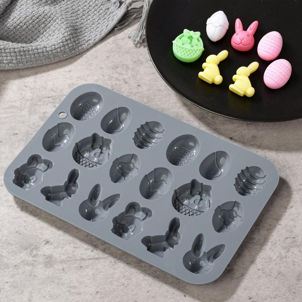 Rabbit Shape Easter Silicone Mold Non-stick Multifunctional Chocolate Cookie Mold DIY Soft Cake Decor Mold Candy Making