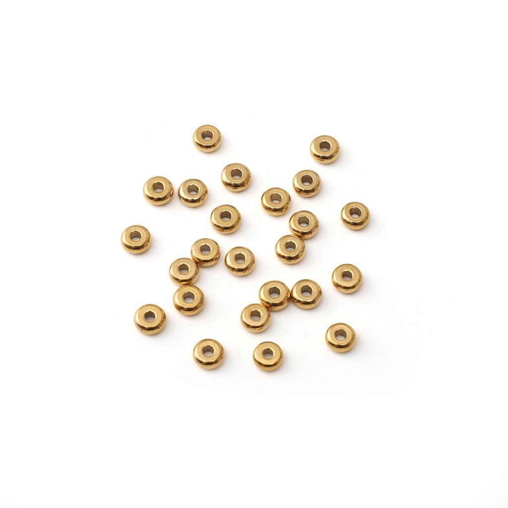 5-100 шт. Плоские круглые бусины-разделители из нержавеющей стали для изготовления браслетов, ожерелий и других ювелирных изделий своими руками