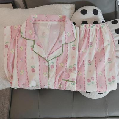 Женский пижамный комплект Cloud Cotton — кардиган с длинными рукавами и брюки с милым мультяшным рисунком для осеннего отдыха.