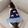 Breathable Pet Strap Dress Thin Cat Bow Dress Comfort Pet Summer Clothes for Puppy Cats