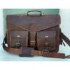 Leather Vintage Messenger Shoulder Men Satchel Laptop Briefcase Bag V Flap
