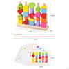 Montessori Wooden Beads Sequencing Toy Set Color Matching Puzzle Toys Sensory Lacing for