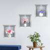 3pcs/set Wall Sticker Self-adhesive 3D Simulation Watercolor Home Decor Removble Wall Decals Potted Plant Stickers Flower Pots