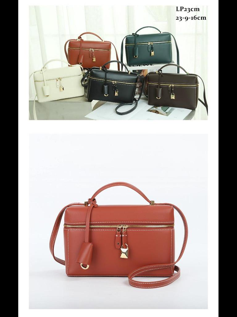 Women's High-Grade Retro Leather Underarm Lunch & Cosmetic Bag - 2025 Fashion Versatile Handheld Style