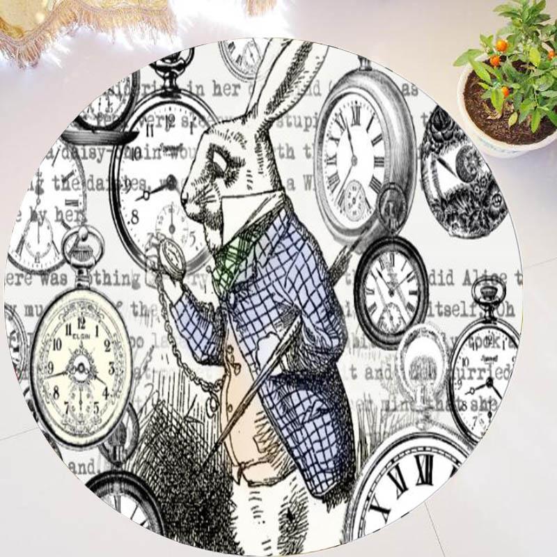 Cool Cheshire Cat Round Rug Carpets for Living Room Alice in Wonderland Area Rug Floor Mat Rubber Chair Kid Girl Room Decor Gift