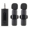 Беспроводной петличный микрофон-петличка 1 на 2, интерфейс 3,5 мм, шумоподавление, беспроводной микрофон-клипса для