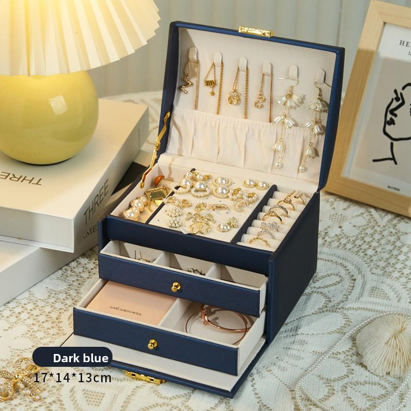 Коробка для хранения ювелирных изделий, Высококлассная Изысканная Многослойная Большая вместимость для серег-пуссетов, серег, браслетов, колец, ювелирных изделий.