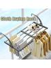 Extendable Laundry Rack Versatile Mounting,Windproof Sock Clip Foldable Clothes Drying Rack Balcony Shoes Organizer Window Shelf