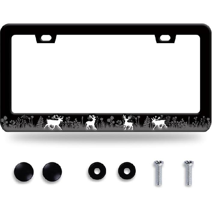 n Flag Eagle License Plate Frame Patriotic Eagle License Plate Colorful Stainless Steel Auto Parts Funny License Plate Decoration with Screws Size