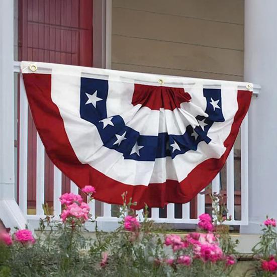 American Pleated Fan Flag Patriotic Red White Blue USA Bunting 4th of July Banner Decoration for Memorial Day Independence Day