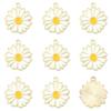 5Pcs Flower Daisy Pendant Alloy Drop Oil Charms For DIY Bracelet Earrings Making Jewelry Findings