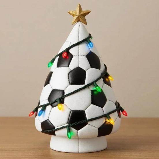 Шар Новогодняя елочная игрушка Забавный футбольный рождественский декор Елка с золотой звездой на макушке для праздничного декора