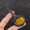 Tiger's Eye Pendant Copper Wire Wrapped Pendant Guitar Pendant Gemstone Copper Jewelry Handmade Women Pendant Gift For Him Wire Wrap Jewelry