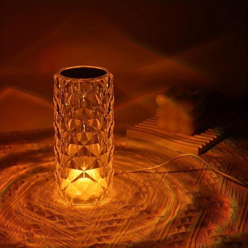 1 шт. Мини красочный сенсорный кристалл атмосфера USB питание прикроватная тумбочка лепестковая лампа спальня декоративный ночник