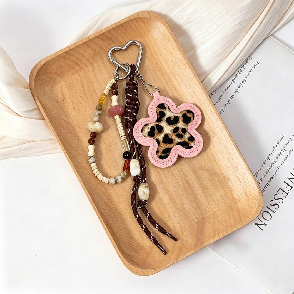 Leopard Print Bag Pendant Braided Rope Braided Rope Keychain Backpack Pendant For Handbag Decor