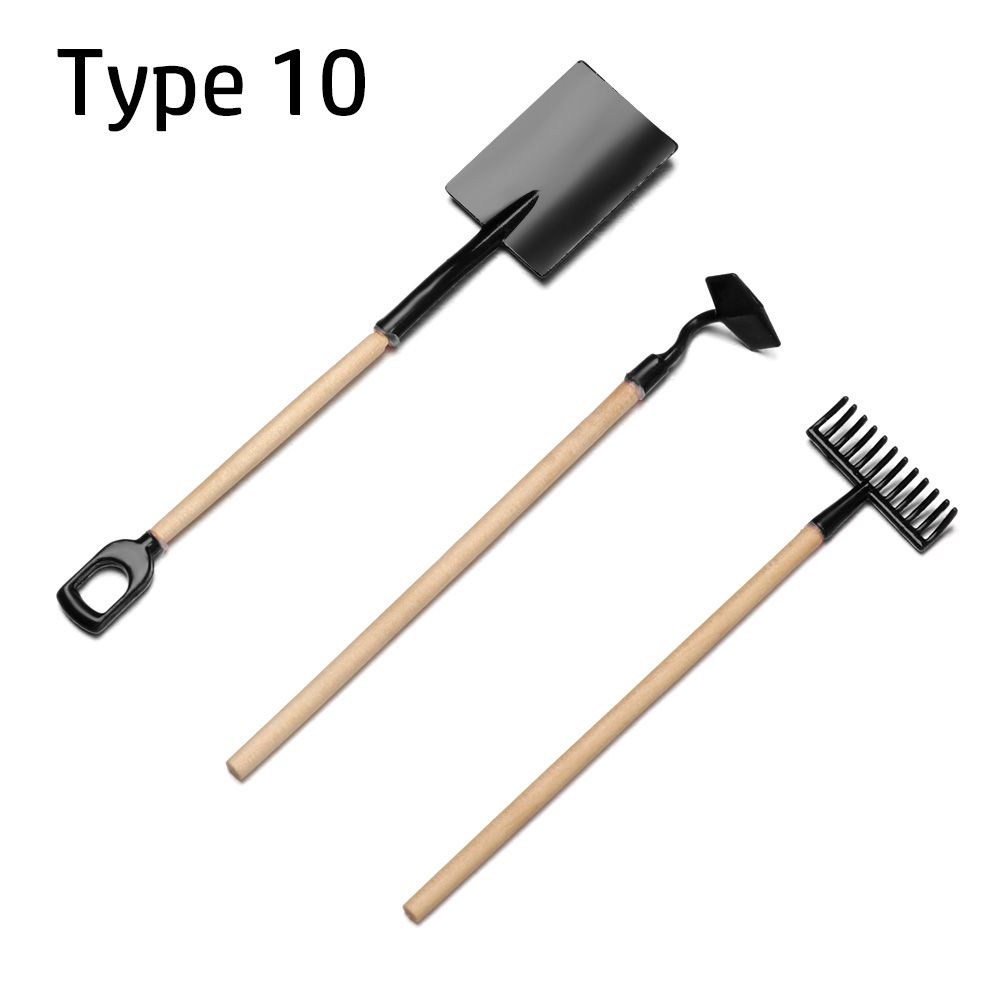 Игровой домик Лейка Деревянная мотыга Лопата Кукольные наборы для фермерства Миниатюрные инструменты Аксессуары для кукольного домика