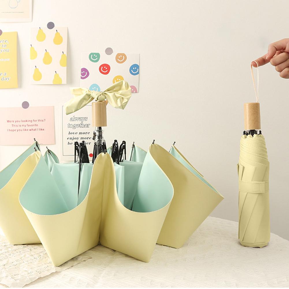 Зонт складной женский на клейкой основе для защиты от солнца и дождя, двойного назначения, высококачественный, прочный, солнцезащитный зонт Ins Color