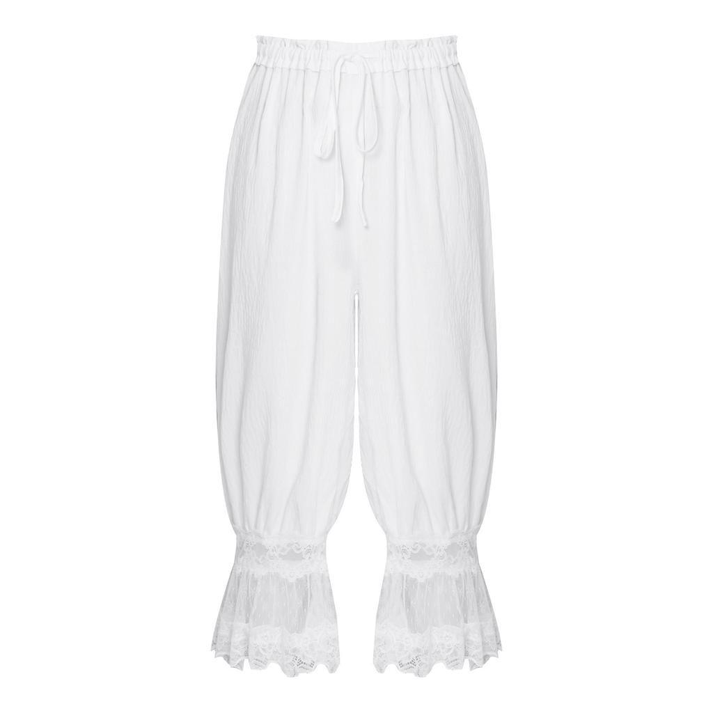 Женские длинные штаны-шаровары для дома, свободные штаны-афгани, эластичный пояс на шнурке, средневековый стиль, брюки миди