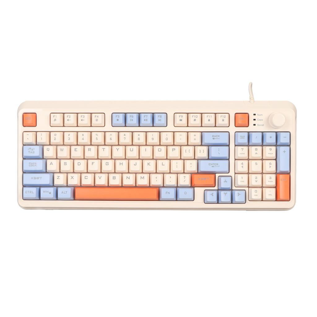 Игровая клавиатура с цветной подсветкой, проводная, 94 клавиши, для настольного компьютера, ноутбука