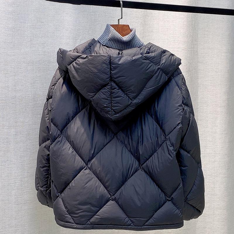 Зимняя Мода Пуховая Короткая Куртка Женская Толстая Теплая Куртка-Пуховик с Капюшоном Верхняя Одежда