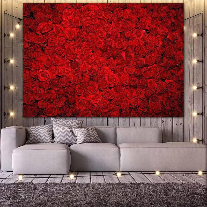 2D Red Rose Wall Backdrop Valentine’s Day & Wedding Photo Booth Background