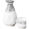 Sake Tokkuri and Ochoko X Kairagi White Tenmoku 1 Tokkuri Sake Cup Set Mino Ware Ale-net Set, Set, 6.8 H12.1cm, 180cc, No. Tokkuri, & (2 Pieces),