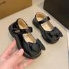 2024 Обувь для малышей для девочек с бантом Весна Осень Новая мода Детская обувь Корейский стиль Нескользящие Детские Повседневные Туфли Лоферы из ПУ
