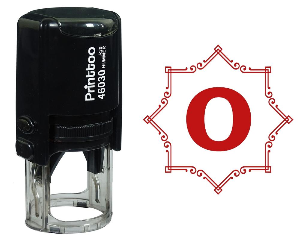 Printtoo Octagon Celtic Swirl Frame Alphabet O Monogram Self Inking Rubber Stamp Office