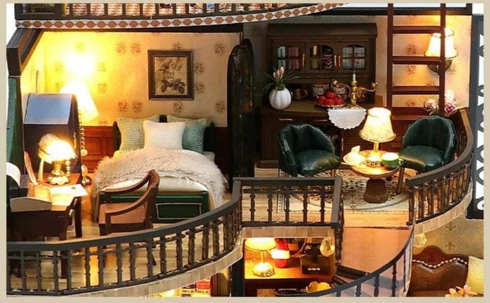 Sophie Dollhouse Handmade Kit Set Miniature Mini Furniture Craft Kit with Dustproof Case "Tsukiyumekokaku" M2132Z